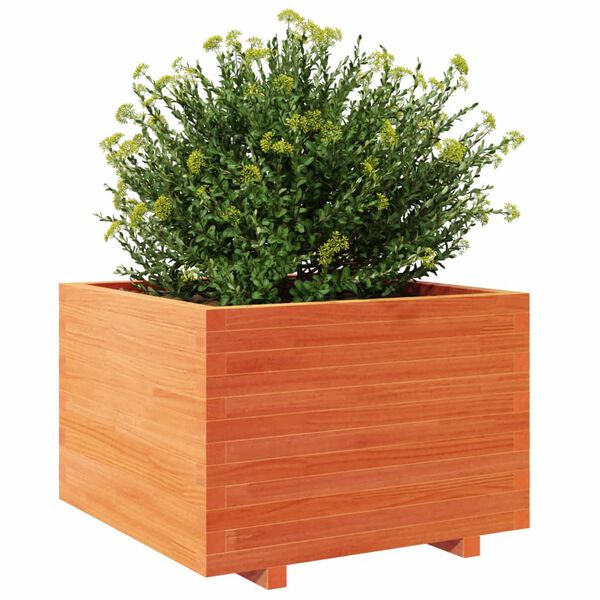 vidaXL Garden Planter Wax Brown 70x70x49.5 cm Solid Wood Pine