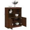 vidaXL Sideboard with LED Lights Brown Oak 81x37x100 cm