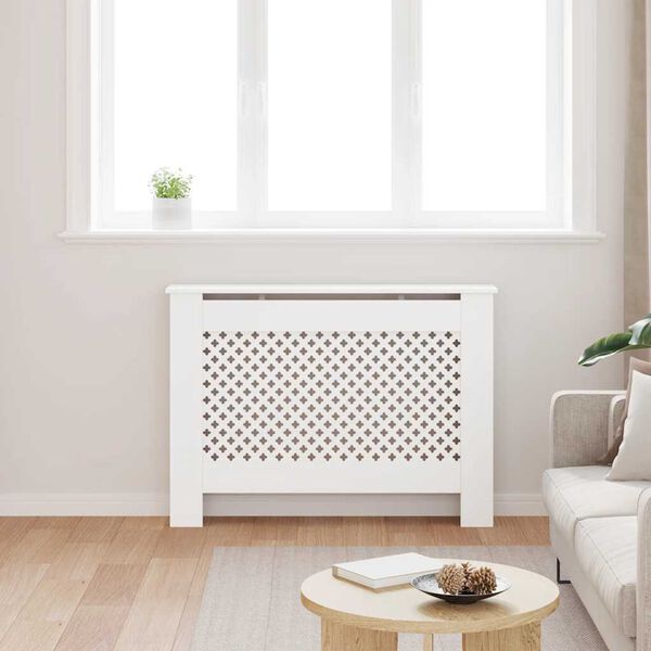 vidaXL Radiator Cover White 112x19x81.5 cm MDF