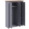 vidaXL 3-Door Wardrobe Grey 118x50x171.5 cm Pine Panama Range