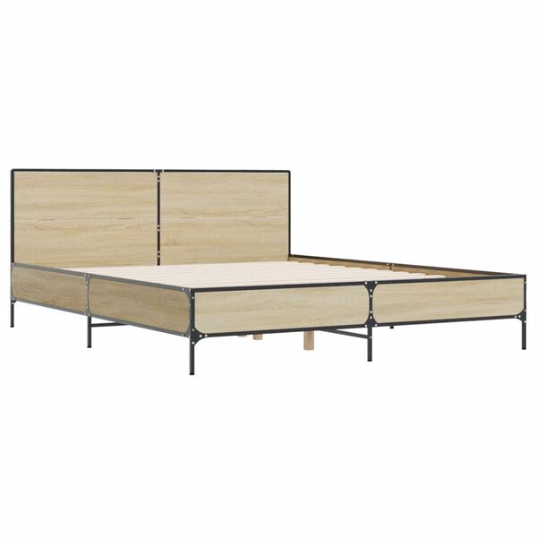 vidaXL Bed Frame without Mattress Sonoma Oak 140x190 cm