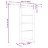 vidaXL Sliding Door White 93 x 202 cm Solid Pine Wood