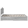 vidaXL Bed Frame with Drawer Grey Sonoma 140 x 190 cm Engineered Wood