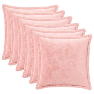 vidaXL Throw Pillow 6 pcs HOUTEN Pink 50 x 50 cm Flannel