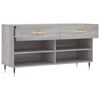 vidaXL Shoe Bench Grey Sonoma 102x35x55 cm Engineered Wood