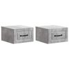 vidaXL Wall-Mounted Bedside Cabinet 2 pcs Concrete Grey