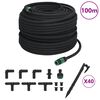 vidaXL Garden Soaker Hose Black 0.6" 100 m Rubber