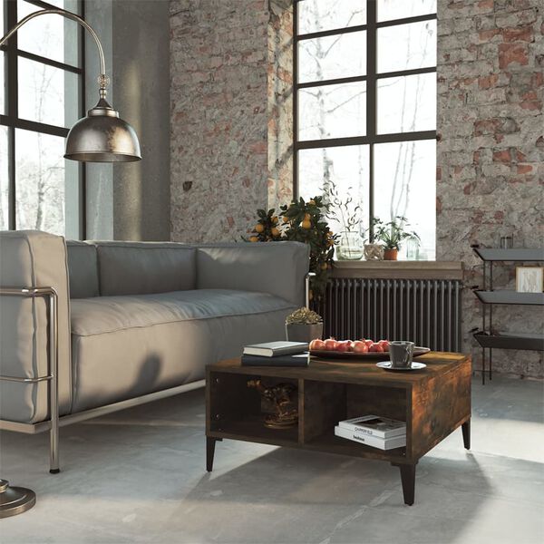 vidaXL Coffee Table Smoked Oak 60x60x30 cm Engineered Wood