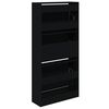 vidaXL Shoe Cabinet Black 60x21x125.5 cm Engineered Wood