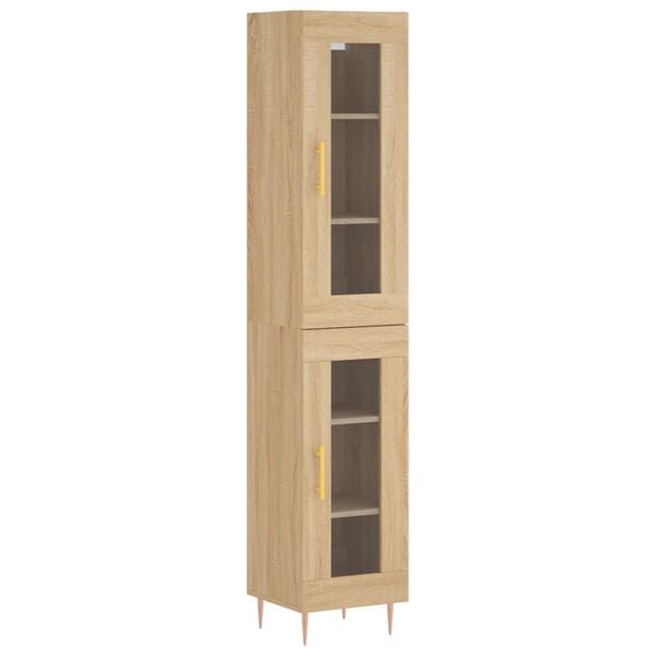 vidaXL Highboard Sonoma Oak 34.5x34x180 cm Engineered Wood