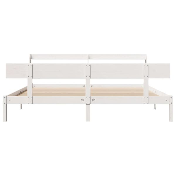 vidaXL Bed Frame without Mattress White 200x200 cm Solid Wood Pine