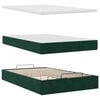 vidaXL Ottoman Bed with Mattress & LEDs Dark Green 120x200cm Velvet