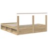 vidaXL Bed Frame with Headboard Sonoma 200 x 200 cm Solid Pine Wood