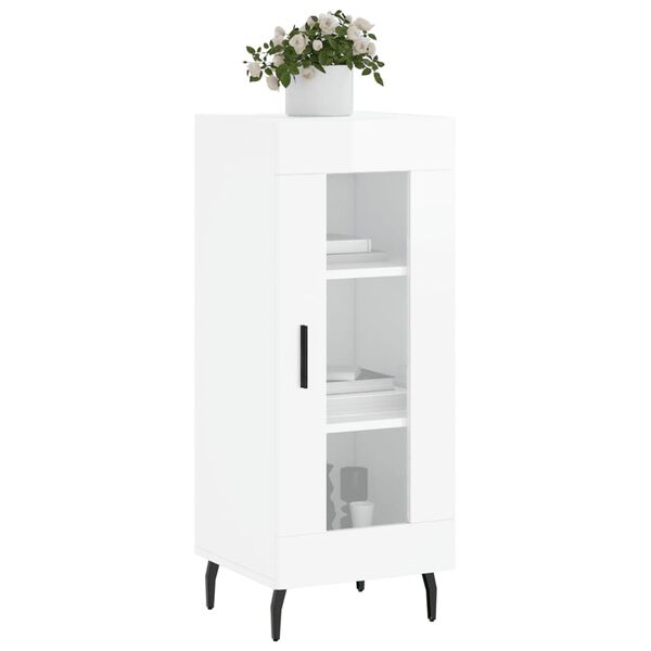 vidaXL Sideboard High Gloss White 34.5x34x90 cm Engineered Wood