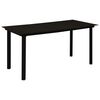 vidaXL Garden Dining Table Black 150x80x74 cm Steel and Glass
