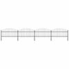 vidaXL Garden Fence with Spear Top Steel 705x125 cm Black