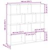 vidaXL Wall Cube Shelf 12 Compartments Black Engineered Wood