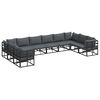 vidaXL Garden Sofa Set with Cushion Black Aluminium