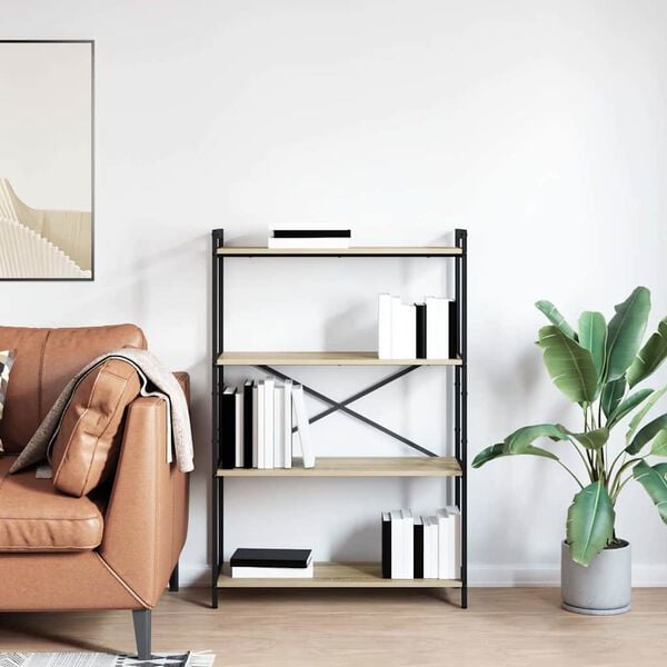 vidaXL Bookshelf Sonoma Oak 80 x 30 x 120 cm Engineered Wood