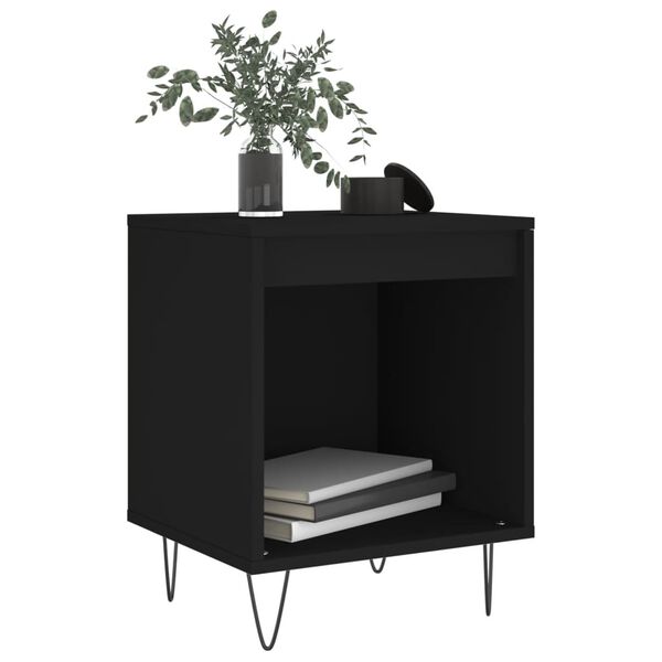 vidaXL Bedside Cabinets 2 pcs Black 40x35x50 cm Engineered Wood