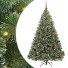 vidaXL Artificial Christmas Tree with 300 LEDs Green 180 cm PE and PVC