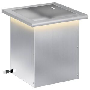 vidaXL Garden Planter with LED Silver 30 x 30 x 30 cm Galvanised Steel