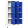 vidaXL Locker Cabinet Grey and Blue 90x45x180 cm Steel