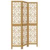 vidaXL Room Divider 3 Panels Brown Solid Wood Paulownia