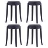 vidaXL Stackable Stools 4 pcs Black Plastic