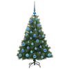 vidaXL Artificial Christmas Tree with 150 LEDs Green 120 cm PE and PVC