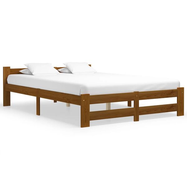 vidaXL Bed Frame without Mattress Honey Brown Solid Pine Wood 120x200cm