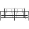 vidaXL Metal Bed Frame without Mattress with Footboard Black 193x203cm