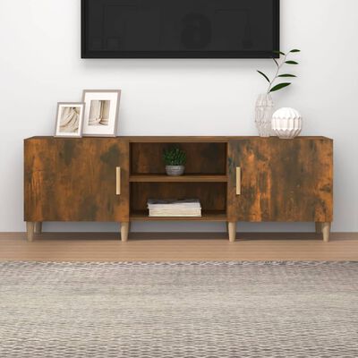 vidaXL TV Cabinet Smoked Oak 150x30x50 cm Engineered Wood