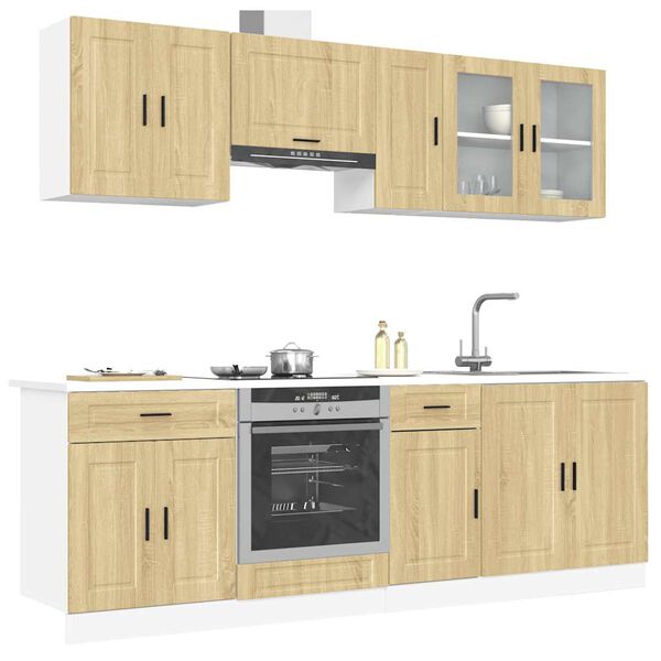 vidaXL 8 Piece Kitchen Cabinet Set Porto Sonoma Oak Engineered Wood