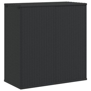 vidaXL Garden Cushion Box PE Rattan 100x49x103.5 cm Black