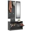 vidaXL 3-in-1 Shoe Cabinet Set Black Engineered Wood