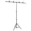 vidaXL T-Shape Background Stand Black 151x60x(70-200) cm