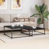 vidaXL Coffee Table 2 pcs Black Oak Engineered Wood