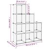 vidaXL Storage Cube Organiser with 9 Cubes Transparent PP