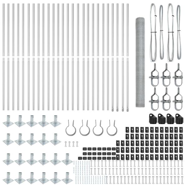 vidaXL Fence Post Silver 50 x 1.5 m (25 mm mesh) Steel