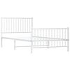 vidaXL Metal Bed Frame without Mattress with Footboard White 100x200cm