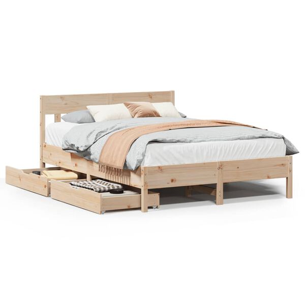vidaXL Bed Frame without Mattress 160x200 cm Solid Wood Pine
