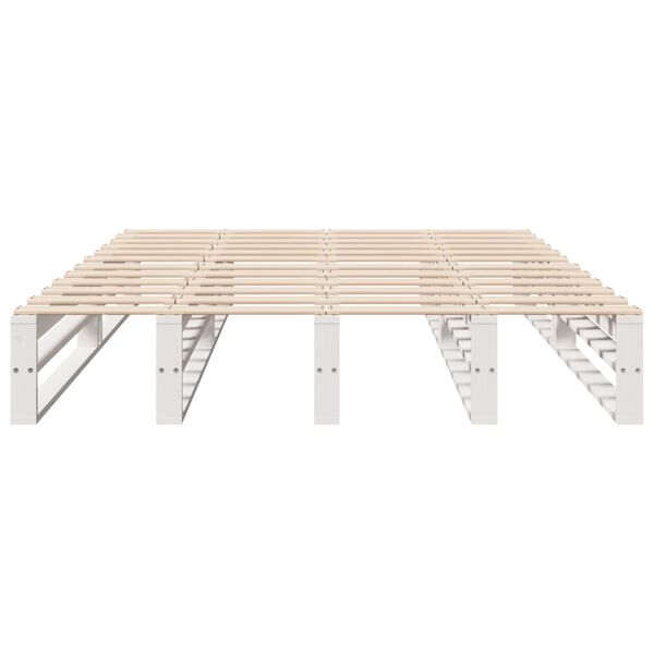 vidaXL Bed Frame without Mattress White 140x190 cm Solid Wood Pine