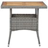 vidaXL Outdoor Dining Table Grey Poly Rattan and Solid Acacia Wood