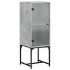 vidaXL Side Cabinet with Glass Door Concrete Grey 35x37x100 cm