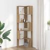 vidaXL Corner Bookcase 5-Tier Artisian Oak 50x50x179 cm Engineered Wood