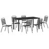 vidaXL Garden Dining Set 7 pcs Anthracite Powder-Coated Steel