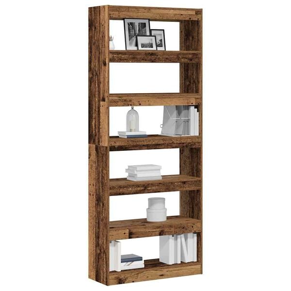 vidaXL Book Cabinet Old Wood 80 x 30 x 198 cm Engineered Wood