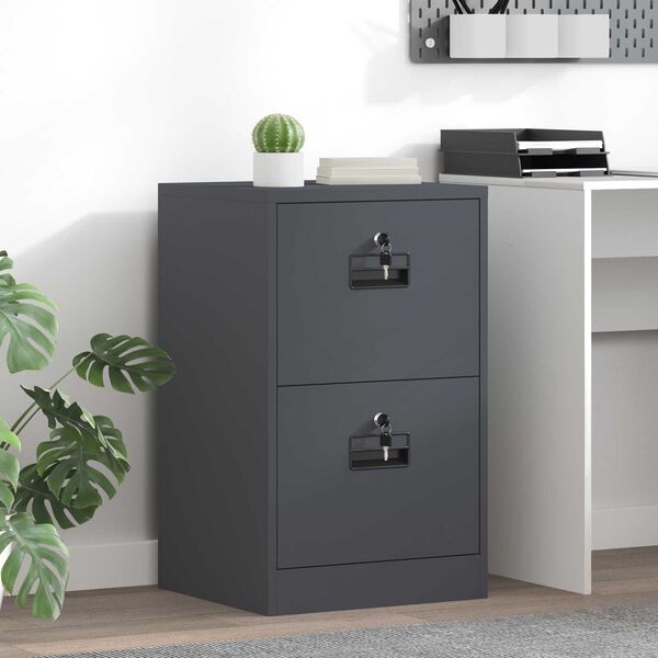 vidaXL File Cabinet Anthracite 45.5 x 42 x 74.5 cm Cold-Rolled Steel