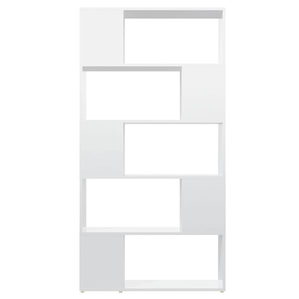 vidaXL Book Cabinet Room Divider High Gloss White 80x24x155 cm Engineered Wood